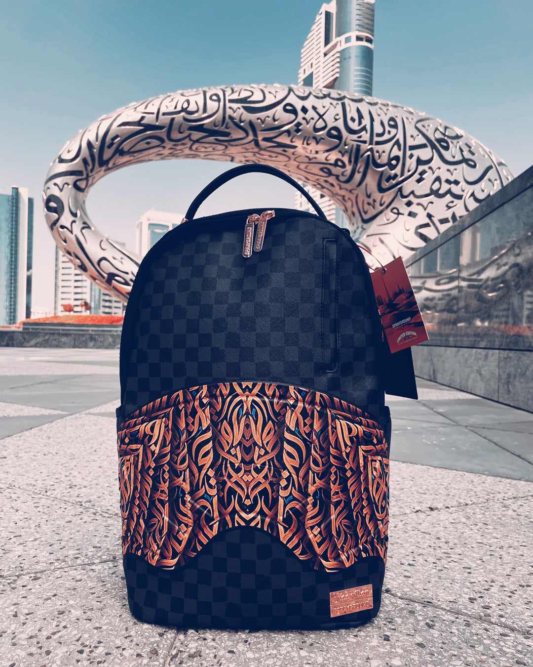 SPRAYGROUND® BACKPACK DIAA ALLAM SHARKS IN PARIS BLACK DLXSV BACKPACK
