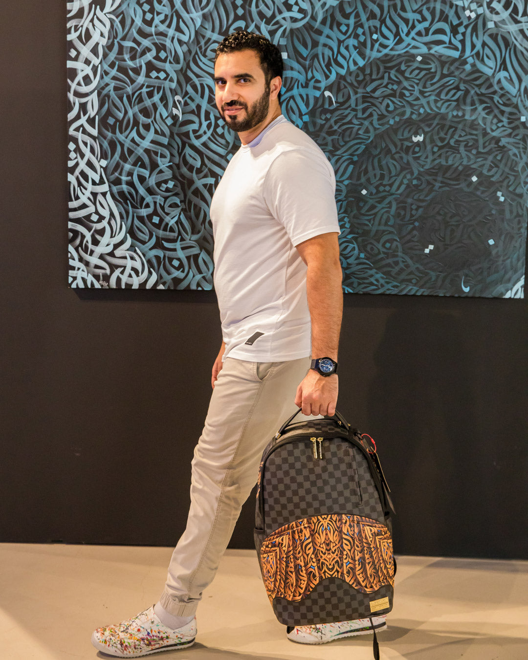 SPRAYGROUND® BACKPACK DIAA ALLAM SHARKS IN PARIS BLACK DLXSV BACKPACK