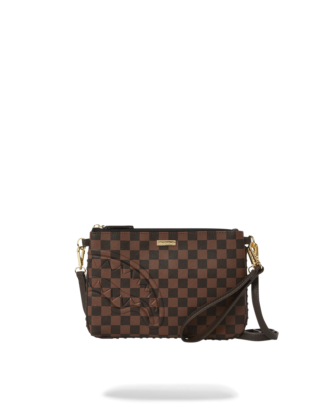 SPRAYGROUND® POUCHETTE CORE EMBOSSED CHECK CROSSOVER CLUTCH