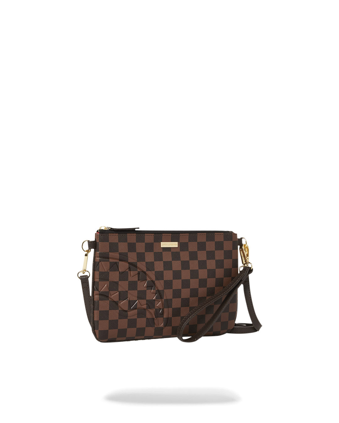 SPRAYGROUND® POUCHETTE CORE EMBOSSED CHECK CROSSOVER CLUTCH