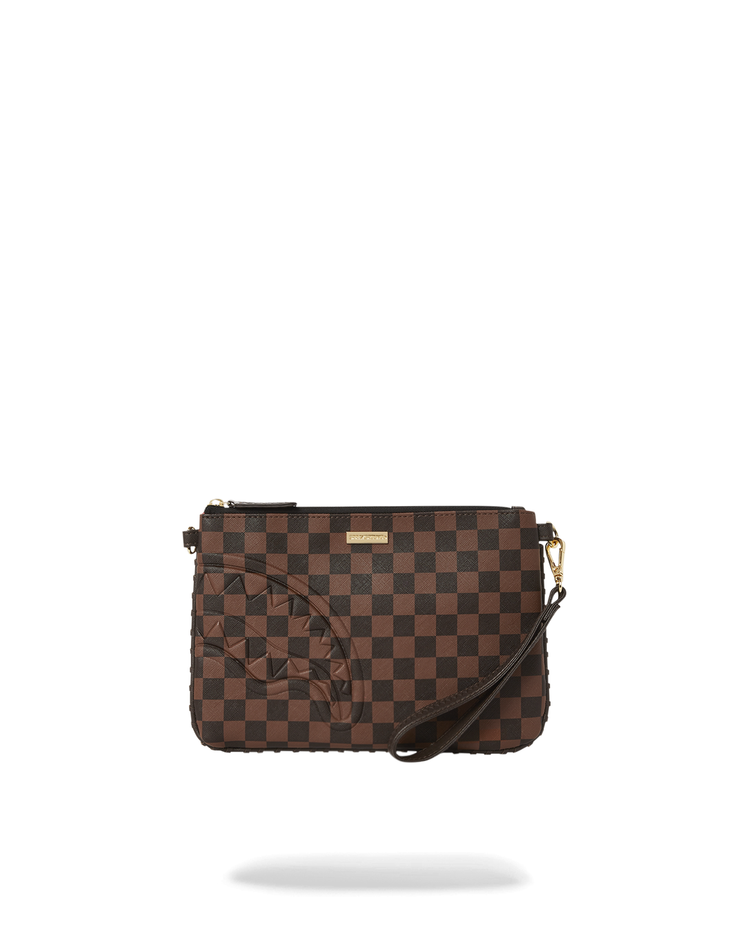 SPRAYGROUND® POUCHETTE CORE EMBOSSED CHECK CROSSOVER CLUTCH