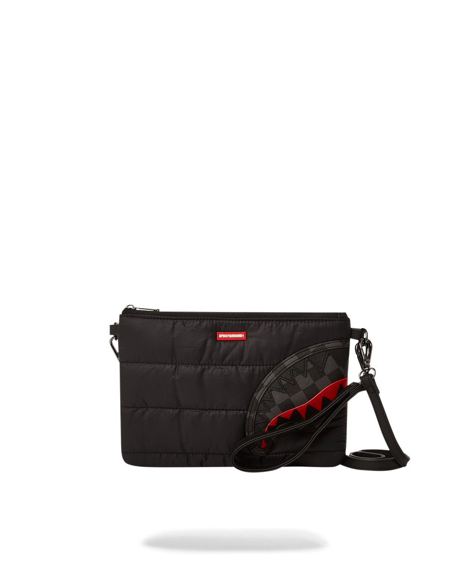 SPRAYGROUND® POUCHETTE BLACK PUFFER CHECK CROSSOVER CLUTCH