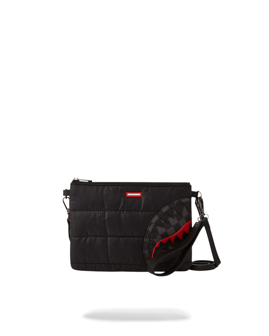 SPRAYGROUND® POUCHETTE BLACK PUFFER CHECK CROSSOVER CLUTCH