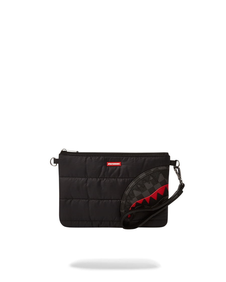 SPRAYGROUND® POUCHETTE BLACK PUFFER CHECK CROSSOVER CLUTCH