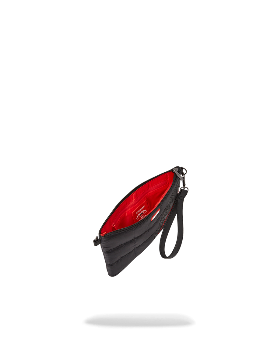 SPRAYGROUND® POUCHETTE BLACK PUFFER CHECK CROSSOVER CLUTCH