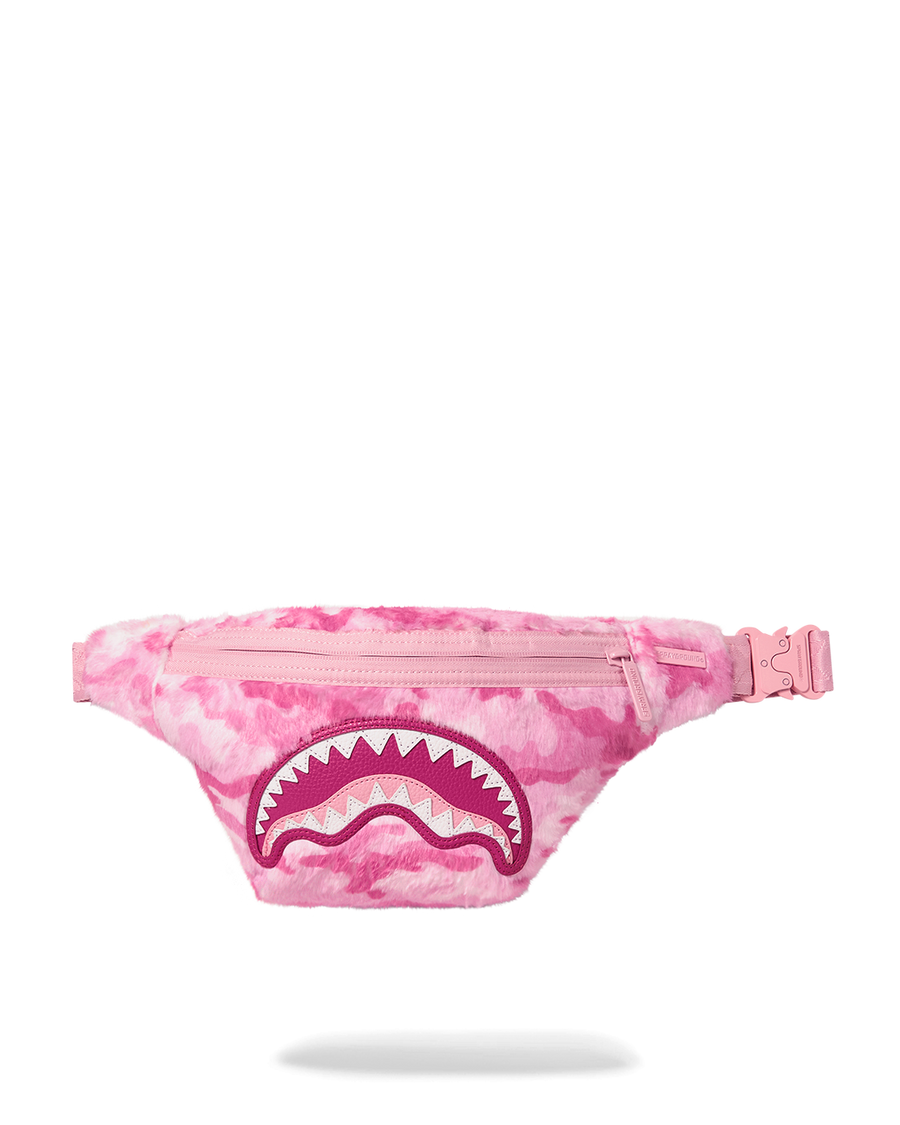 SPRAYGROUND® CROSSBODY PINK CAMO FAUX FUR SAVVY CROSSBODY