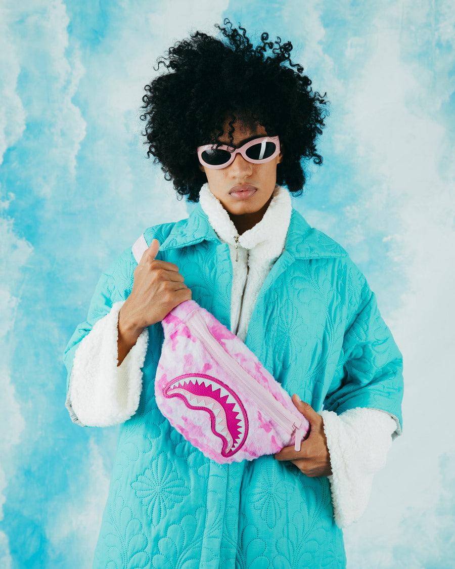 SPRAYGROUND® CROSSBODY PINK CAMO FAUX FUR SAVVY CROSSBODY