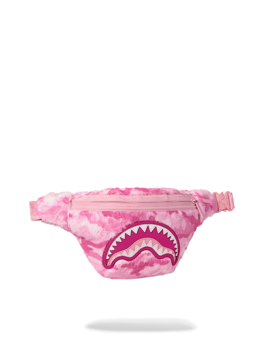 SPRAYGROUND® CROSSBODY PINK CAMO FAUX FUR SAVVY CROSSBODY