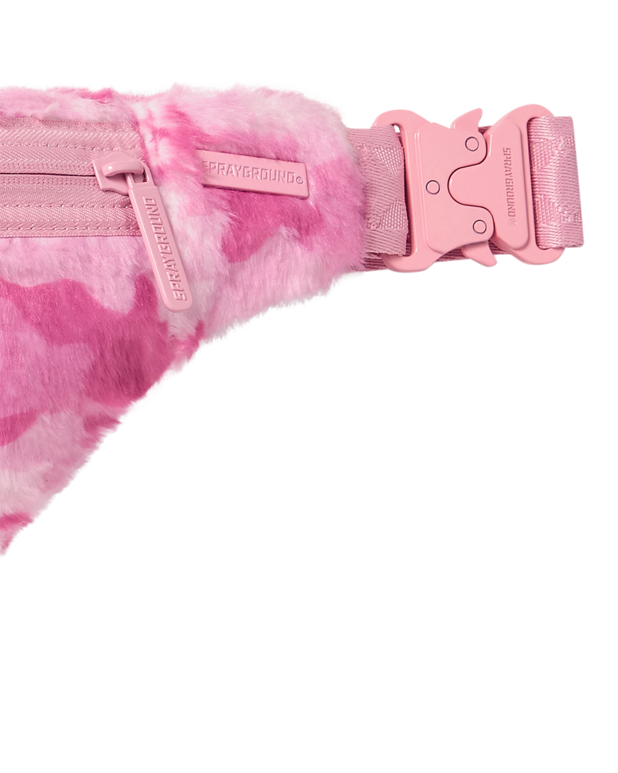 SPRAYGROUND® CROSSBODY PINK CAMO FAUX FUR SAVVY CROSSBODY