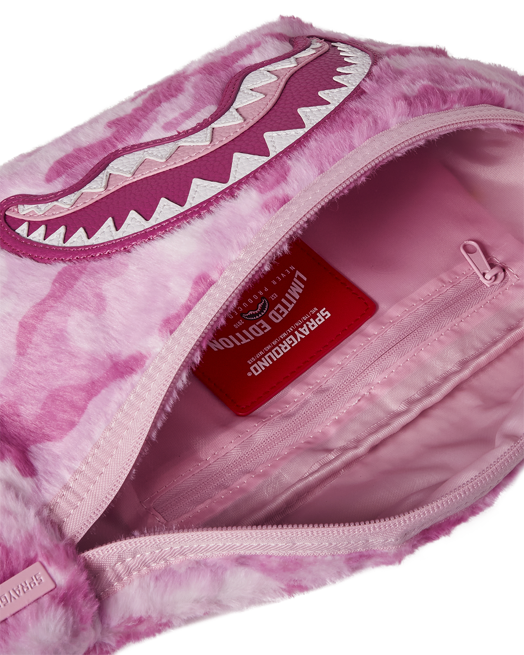 SPRAYGROUND® CROSSBODY PINK CAMO FAUX FUR SAVVY CROSSBODY