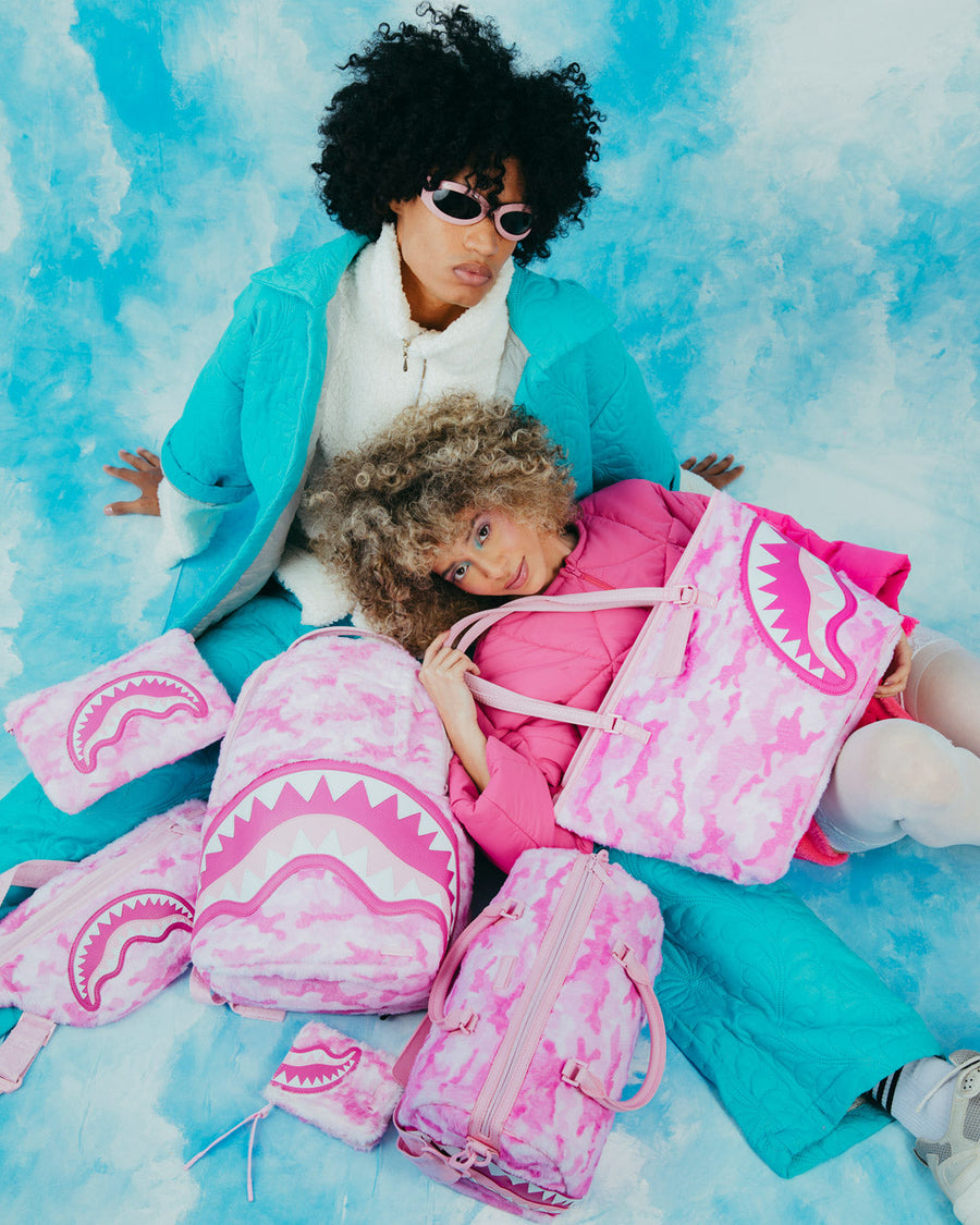 SPRAYGROUND® CROSSBODY PINK CAMO FAUX FUR SAVVY CROSSBODY