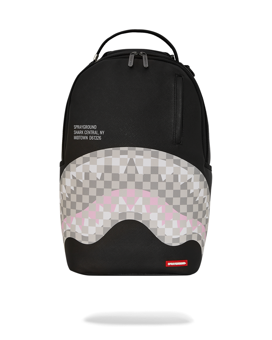 SHARK CENTRAL CREAM BLACK CHECK BACKPACK – SPRAYGROUND®
