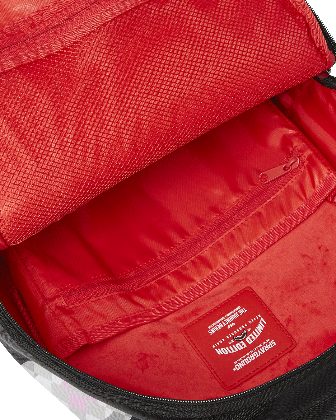 SPRAYGROUND® BACKPACK SHARK CENTRAL CREAM BLACK CHECK BACKPACK