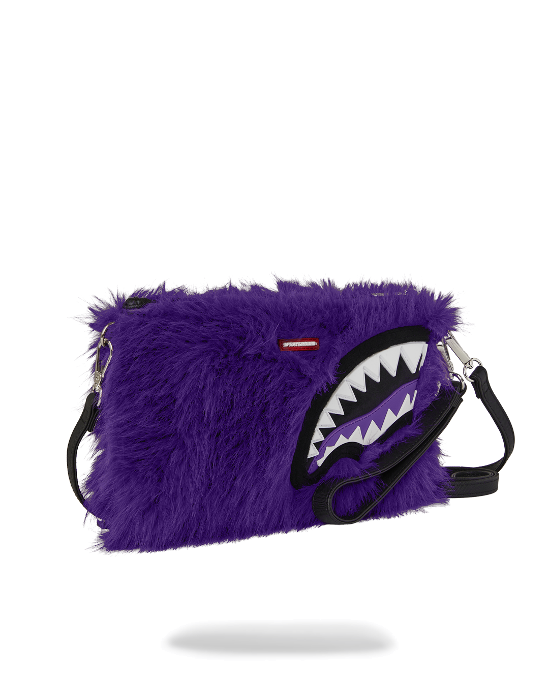 SPRAYGROUND® POUCHETTE FURZILLA SHARK (PURP) CROSSOVER CLUTCH