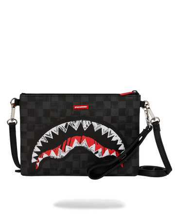 SPRAYGROUND® POUCHETTE SCRIBBLE SHARK CROSSOVER CLUTCH