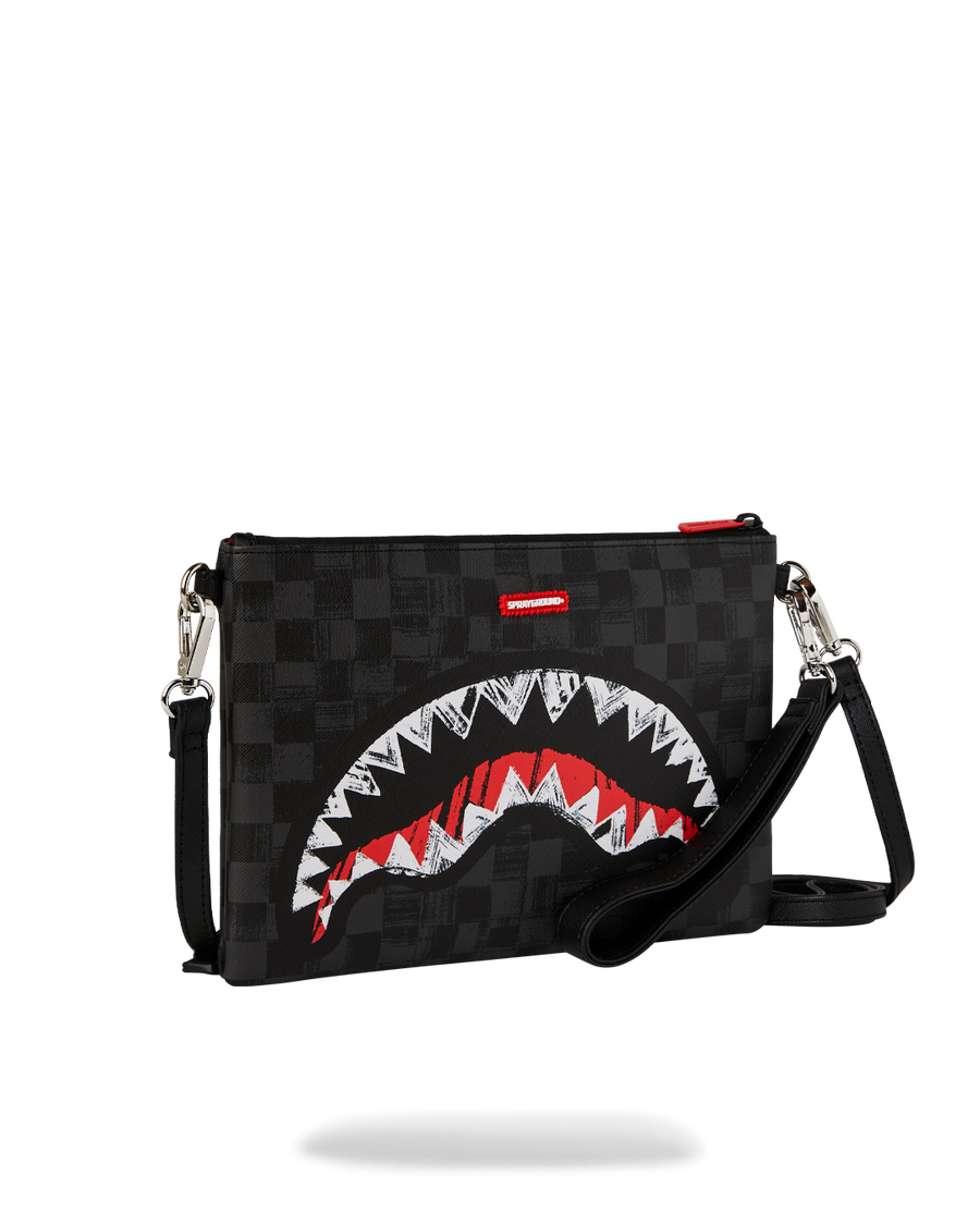 SPRAYGROUND® POUCHETTE SCRIBBLE SHARK CROSSOVER CLUTCH
