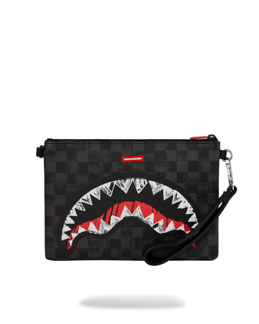 SPRAYGROUND® POUCHETTE SCRIBBLE SHARK CROSSOVER CLUTCH