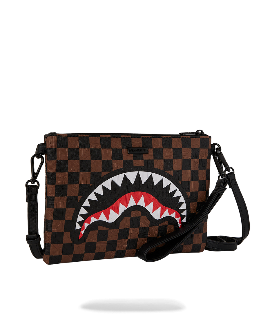 SPRAYGROUND® POUCHETTE CHECK 2 EMBOSS CROSSOVER CLUTCH