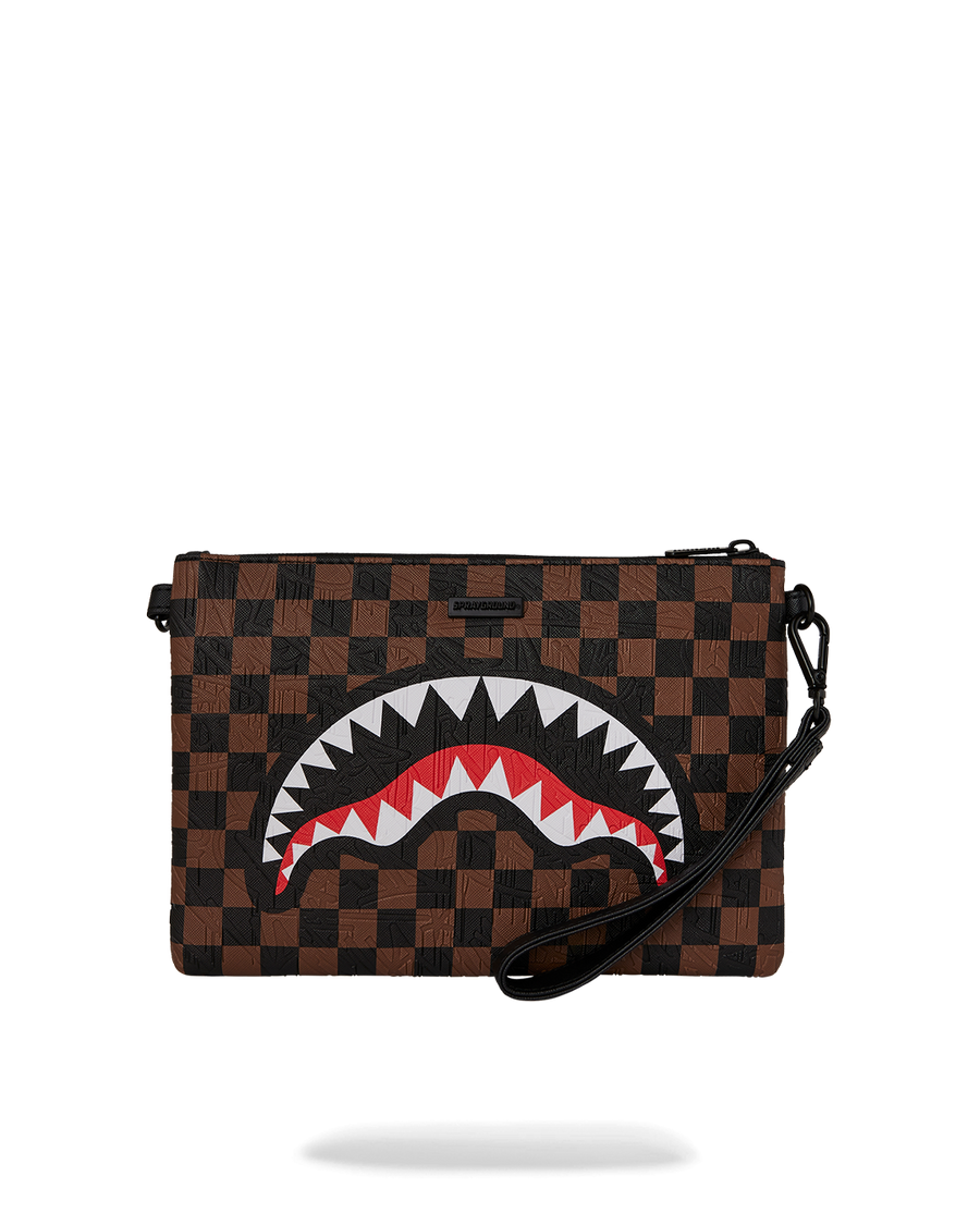 SPRAYGROUND® POUCHETTE CHECK 2 EMBOSS CROSSOVER CLUTCH