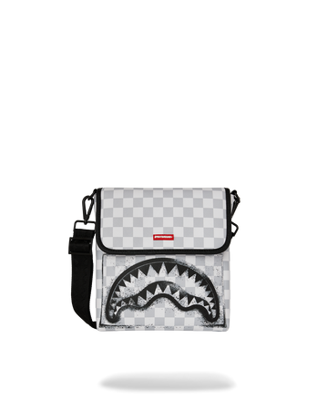 SPRAYGROUND® SLING BLACK STENCIL SHARK MESSENGER SLING
