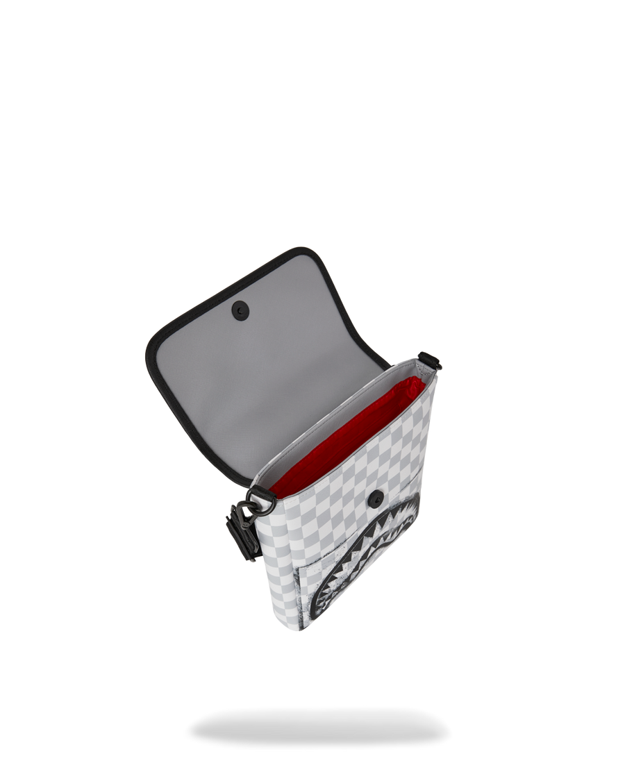 SPRAYGROUND® SLING BLACK STENCIL SHARK MESSENGER SLING