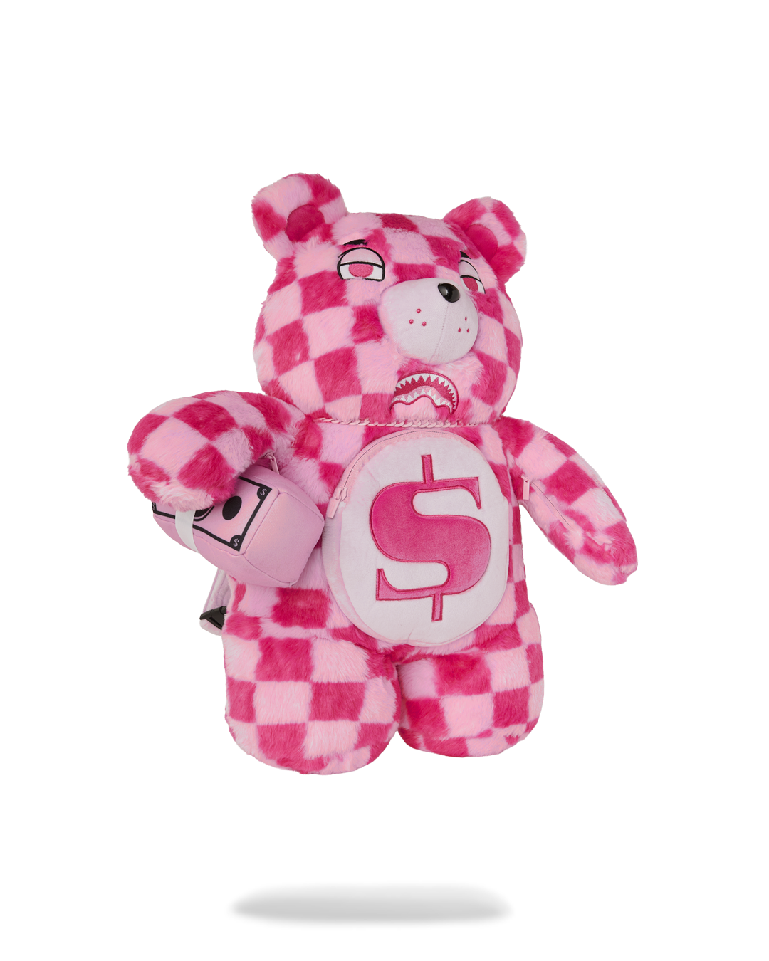 SPRAYGROUND® BACKPACK PINK FUR CHECK MONEYBEAR BACKPACK