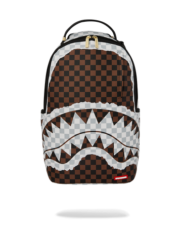 SPRAYGROUND® BACKPACK CREAM AND BROWN TEAR CHECK BACKPACK