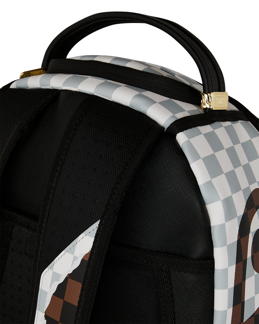 SPRAYGROUND® BACKPACK CREAM AND BROWN TEAR CHECK BACKPACK