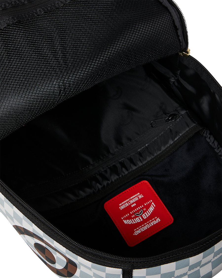 SPRAYGROUND® BACKPACK CREAM AND BROWN TEAR CHECK BACKPACK