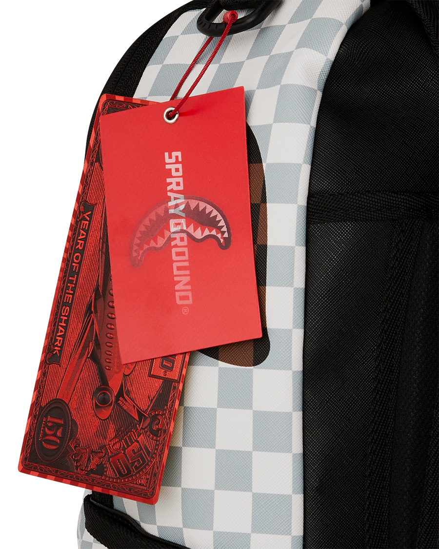 SPRAYGROUND® BACKPACK CREAM AND BROWN TEAR CHECK BACKPACK