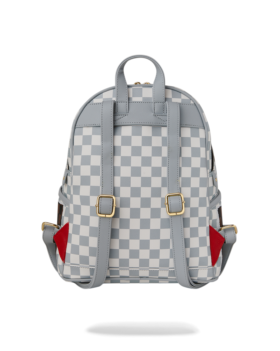 SPRAYGROUND® BACKPACK CREAM AND BROWN TEAR CHECK SAVAGE BACKPACK