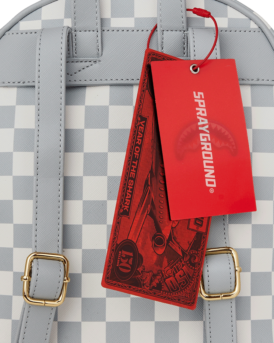 SPRAYGROUND® BACKPACK CREAM AND BROWN TEAR CHECK SAVAGE BACKPACK
