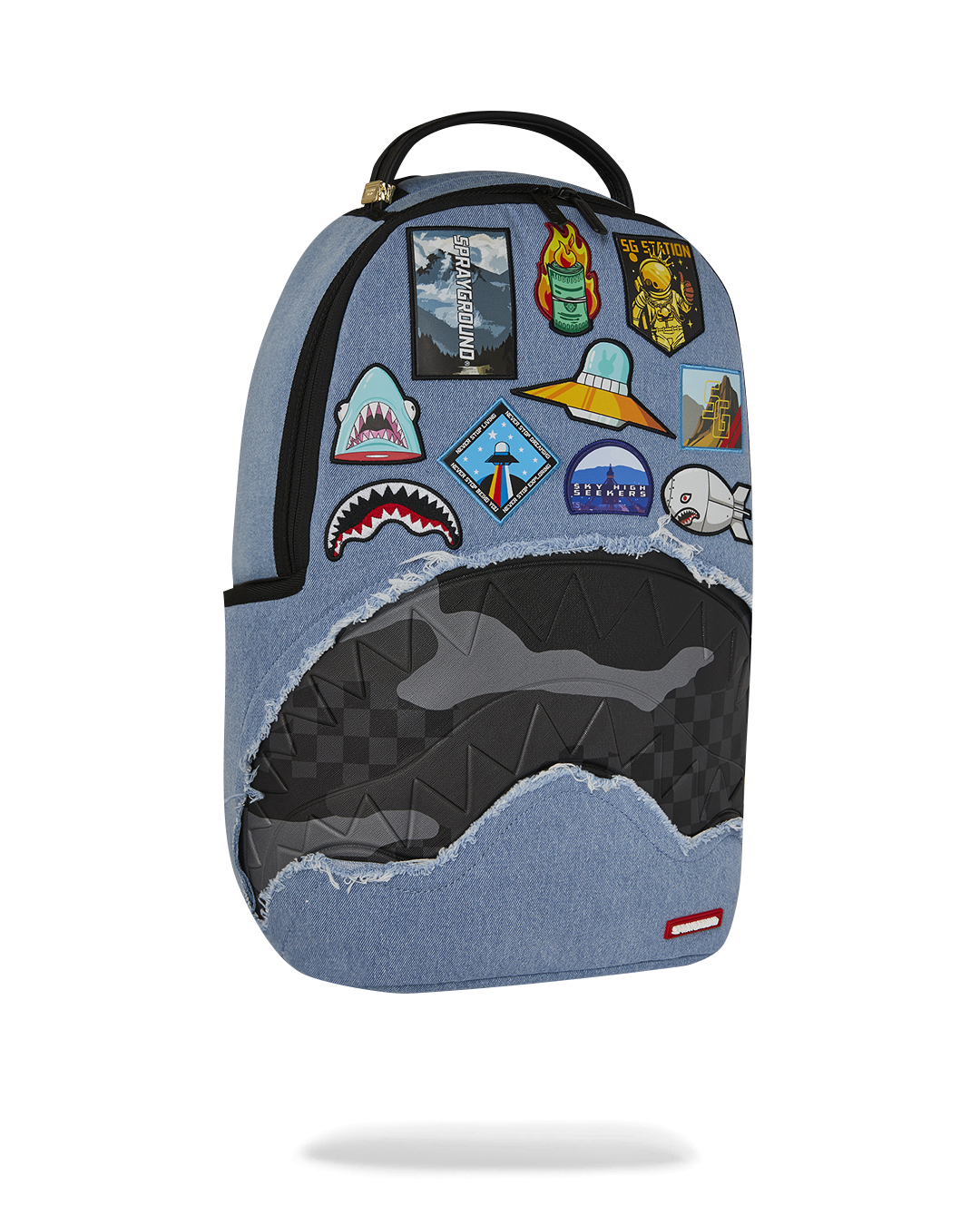 SPRAYGROUND® BACKPACK DENIM TEAR 3 AM PATCHES BACKPACK