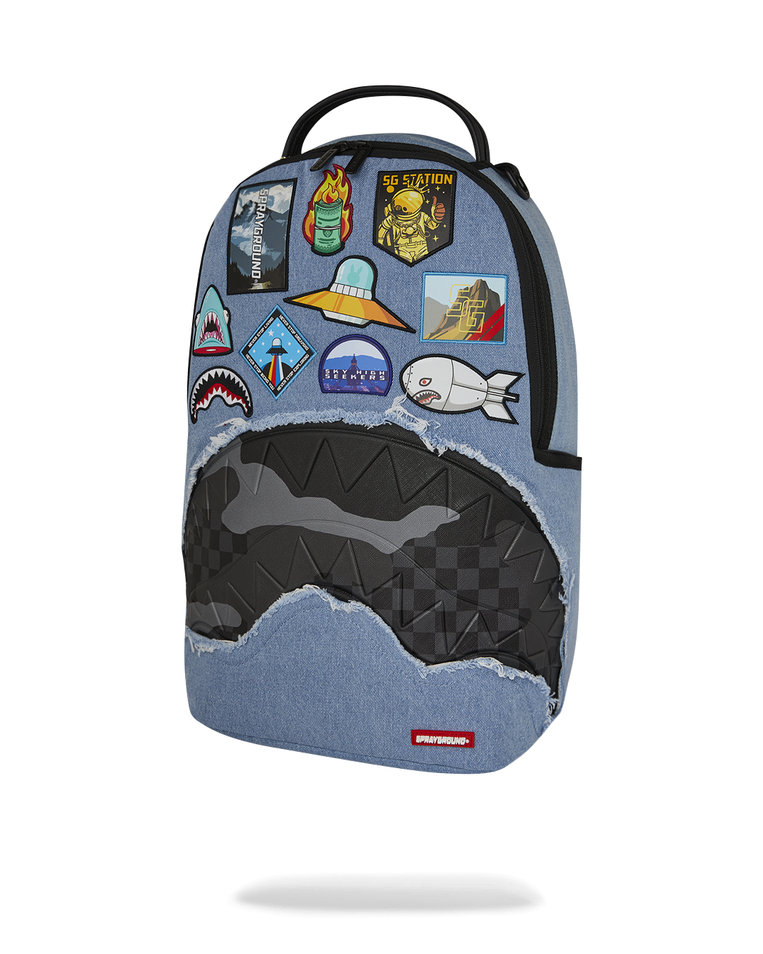 SPRAYGROUND® BACKPACK DENIM TEAR 3 AM PATCHES BACKPACK