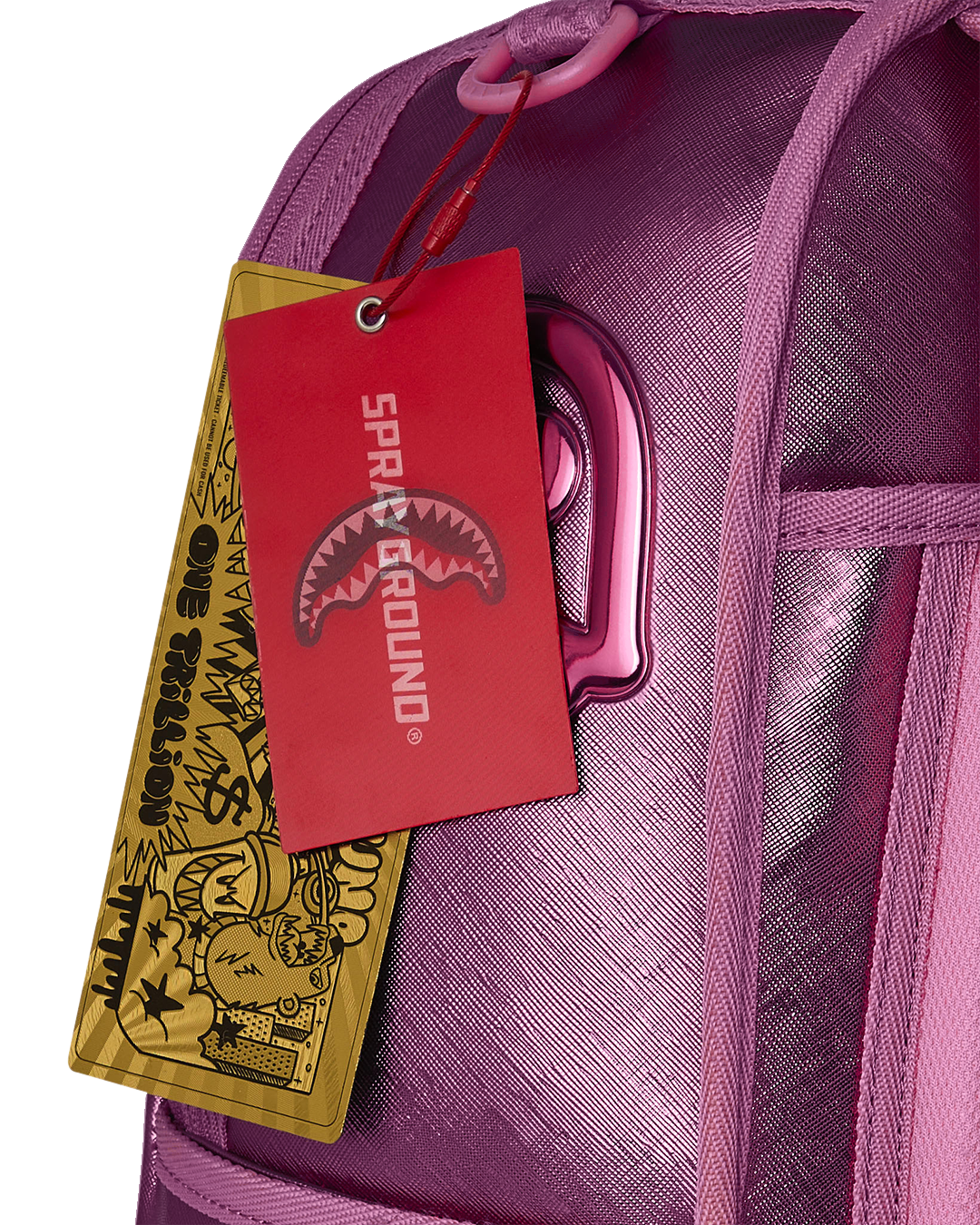 SPRAYGROUND® BACKPACK METALLIC PINK METALLIC DRIP BACKPACK