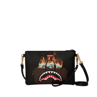SPRAYGROUND® POUCHETTE BAG OF MONEY ON FIRE CROSSOVER CLUTCH
