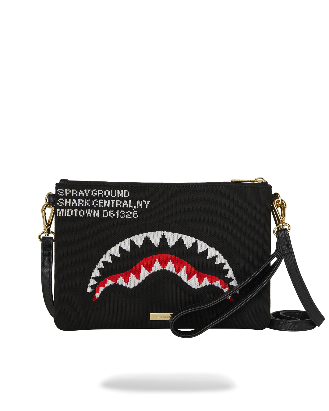 SPRAYGROUND® POUCHETTE SHARK CENTRAL KNIT CROSSOVER CLUTCH