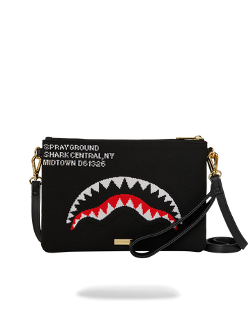 SPRAYGROUND® POUCHETTE SHARK CENTRAL KNIT CROSSOVER CLUTCH