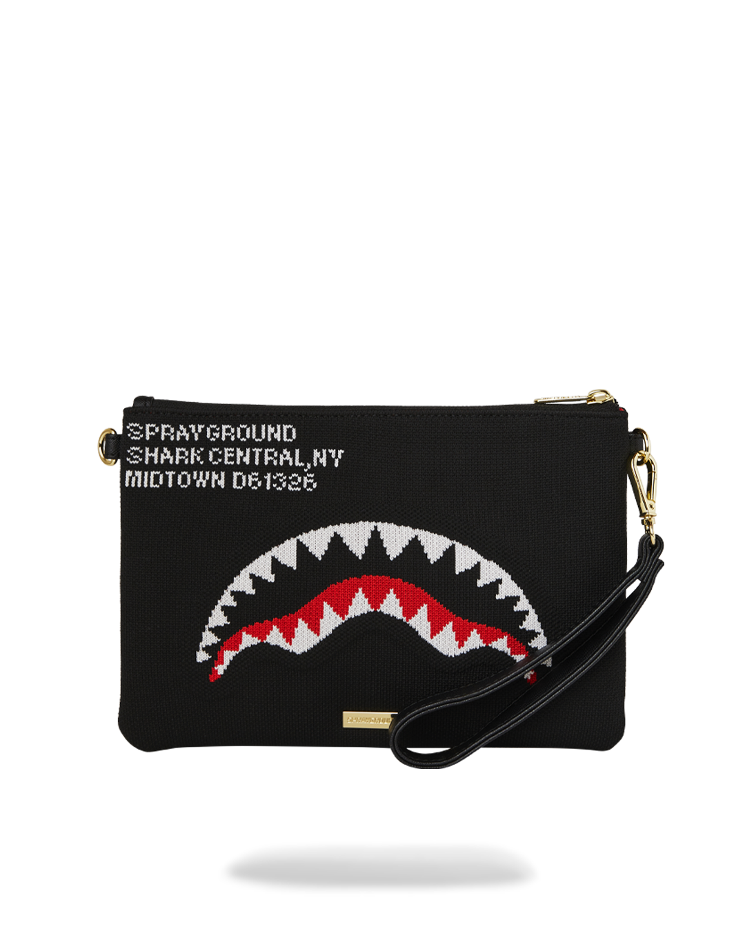 SPRAYGROUND® POUCHETTE SHARK CENTRAL KNIT CROSSOVER CLUTCH