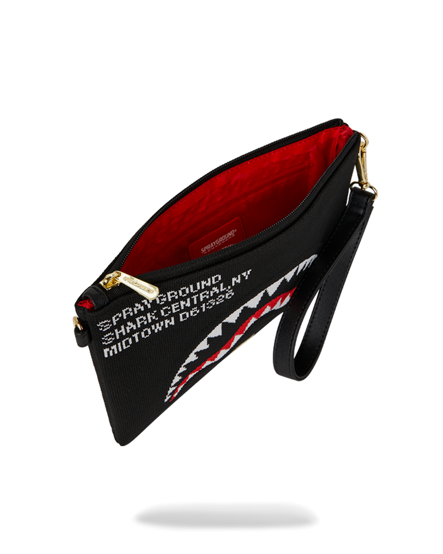 SPRAYGROUND® POUCHETTE SHARK CENTRAL KNIT CROSSOVER CLUTCH