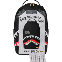 SPRAYGROUND® BACKPACK MISSING BAG FLYER ON BAG WITH REAL CUT STRIPS BACKPACK