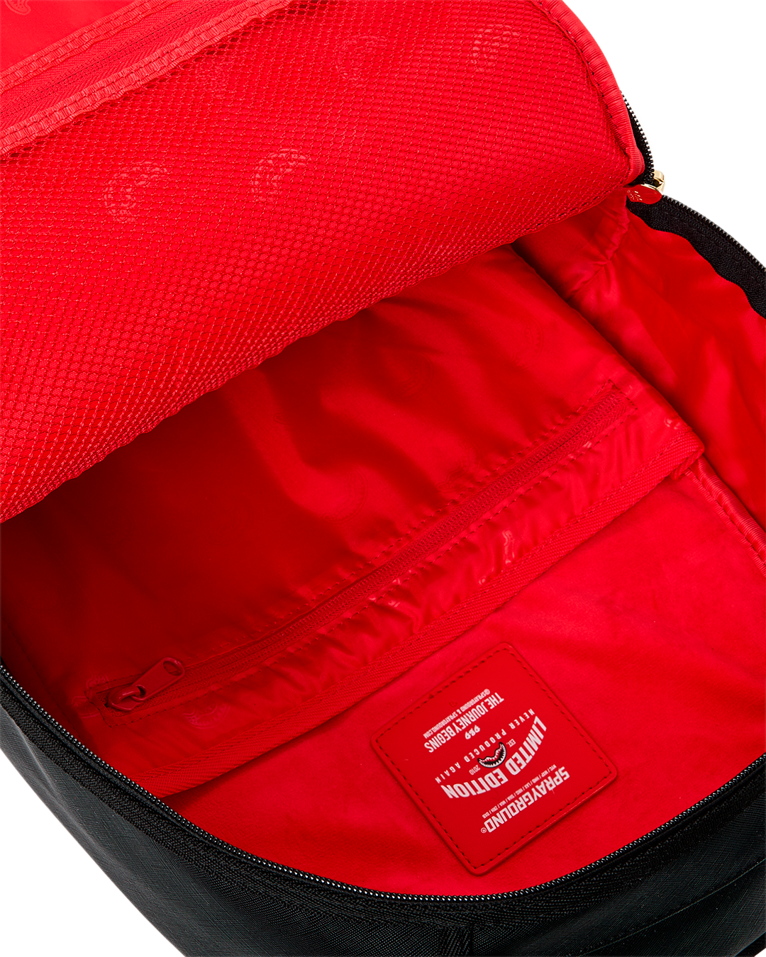 SPRAYGROUND® BACKPACK MISSING BAG FLYER ON BAG WITH REAL CUT STRIPS BACKPACK