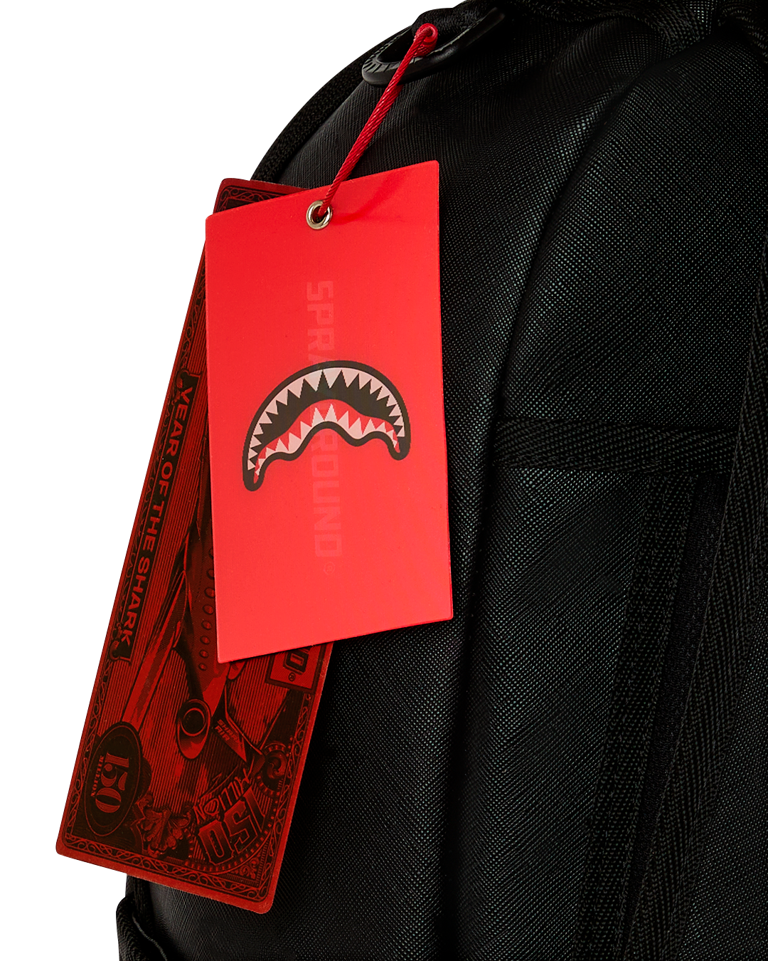 SPRAYGROUND® BACKPACK MISSING BAG FLYER ON BAG WITH REAL CUT STRIPS BACKPACK