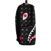 SPRAYGROUND® BACKPACK GRAY PEEKING CHARACTER CHECK BACKPACK