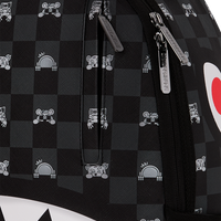 SPRAYGROUND® BACKPACK GRAY PEEKING CHARACTER CHECK BACKPACK