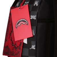 SPRAYGROUND® BACKPACK GRAY PEEKING CHARACTER CHECK BACKPACK