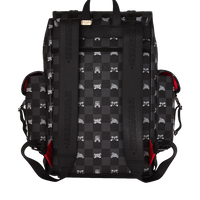 SPRAYGROUND® BACKPACK GRAY PEEKING CHARACTER CHECK MONTE CARLO BACKPACK