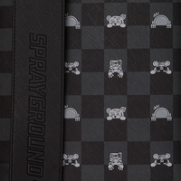 SPRAYGROUND® BACKPACK GRAY PEEKING CHARACTER CHECK MONTE CARLO BACKPACK