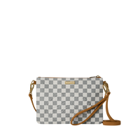 SPRAYGROUND® POUCHETTE GRAFF EMBOSSED CREAM CHECK CROSSOVER CLUTCH