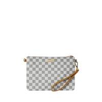 SPRAYGROUND® POUCHETTE GRAFF EMBOSSED CREAM CHECK CROSSOVER CLUTCH
